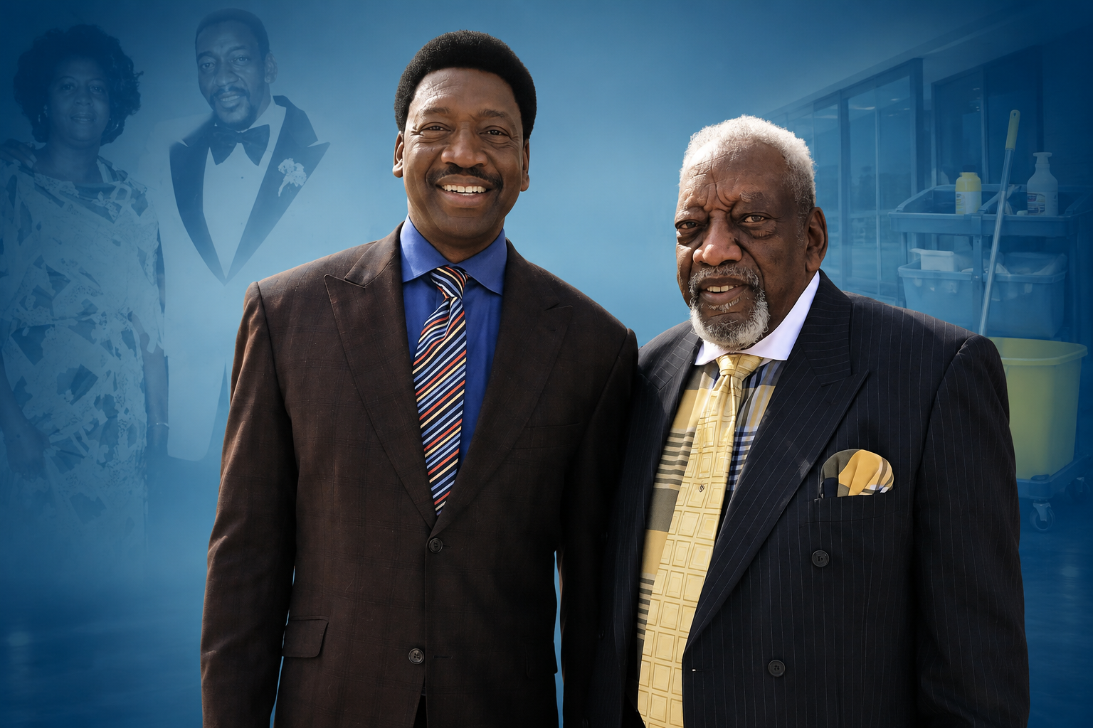 Johnny Newman with his father, honoring the family legacy behind All In One Janitorial Services